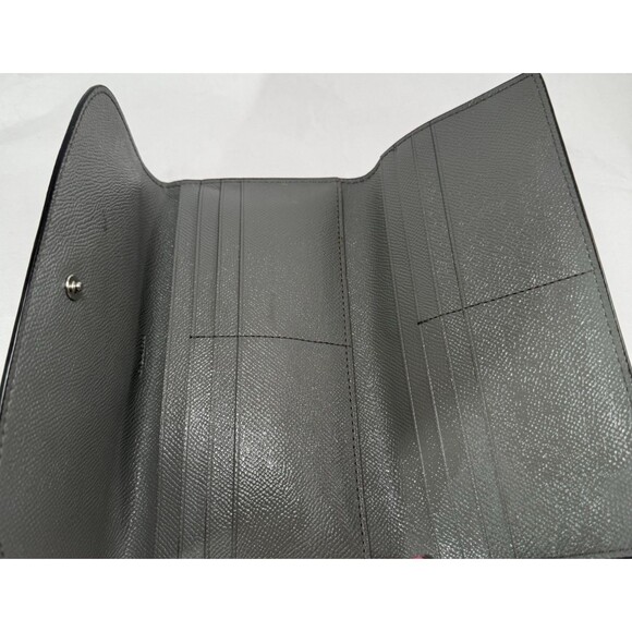 Coach Pebbled Gray Leather Slim Envelope Wallet Clutch snap closure - Picture 9 of 14